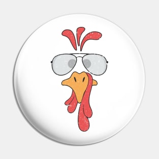 Turkey Face Glasses Pin