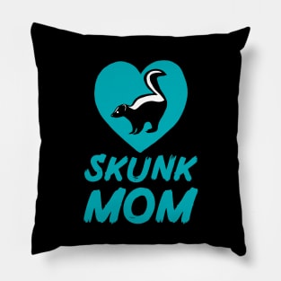 Skunk Mom for Skunk Lovers, Blue Pillow