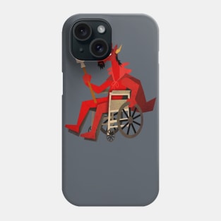 Devil Unicorn in Wheelchair Phone Case