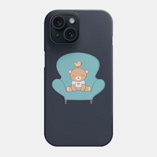 There's a whimsical teddy bear on the sofa Phone Case