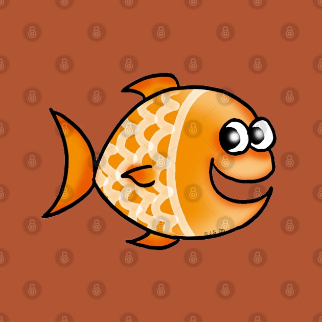 cute orange fish by cartoonygifts