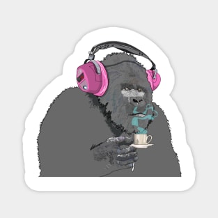 Gorilla sipping expresso Magnet