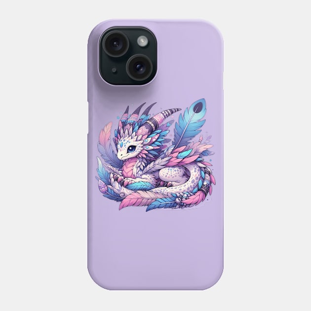 Feather Dragon Phone Case by Curou Prints