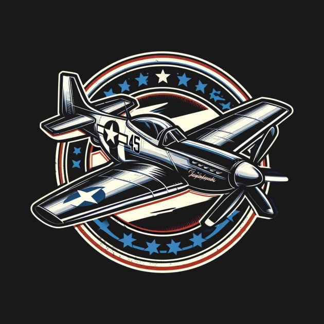 Legendary P-51 Mustang Fighter Aircraft Art by BattlegroundGuide.com