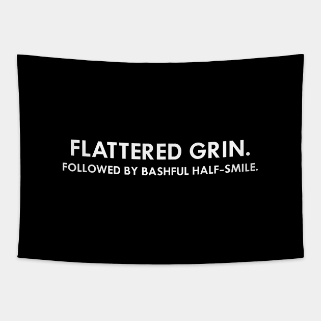 Flattered grin. Tapestry by Lab7115