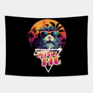 Retro Wave Coronet Guinea Pig Miami Shirt Tapestry