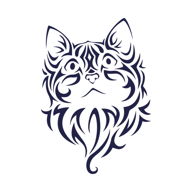 Kitty Cat Face Stencil front - Cats - Mug | TeePublic