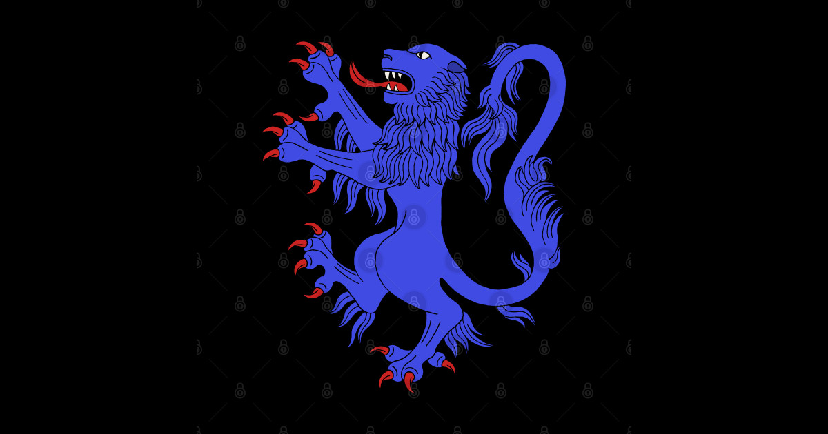 Lion Rampant Azure - Blue Lion - Sticker | TeePublic