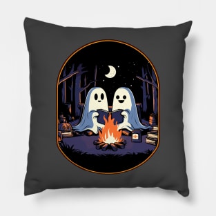 Vintage ghost book reading camping gothic halloween teachers Pillow