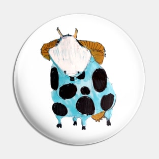 Blue halloween cow Pin