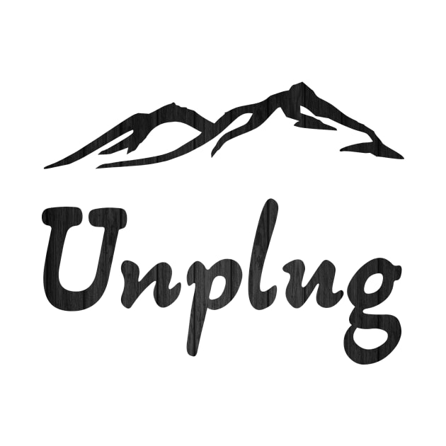 Unplug Minimalist Mountain Range Design With Wood Texture by Musa Wander