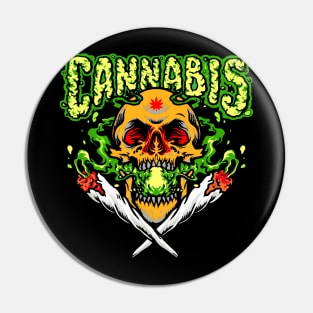 Cannabis skull Pin