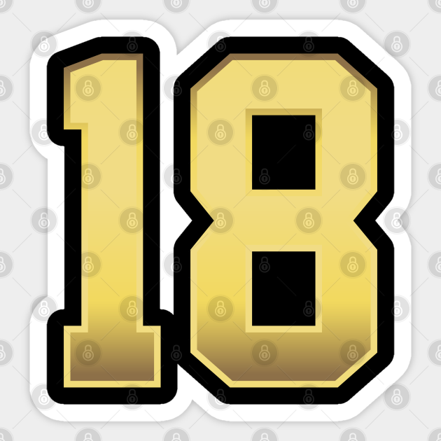 number 18 number 18 sticker teepublic