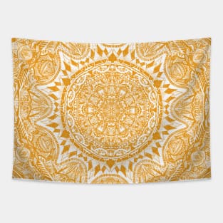 Orange mandala pattern Tapestry