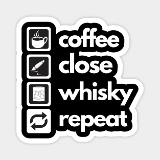 Coffee - Close - Whisky - Repeat Magnet