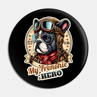 Pilot French bulldog Pin