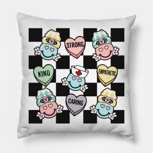 Nurse Conversation Hearts Valentine Registered Nurse Pillow