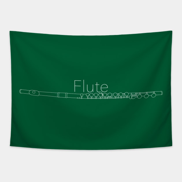 Hand Drawn White Flute Tapestry by ViktoriousFlutes