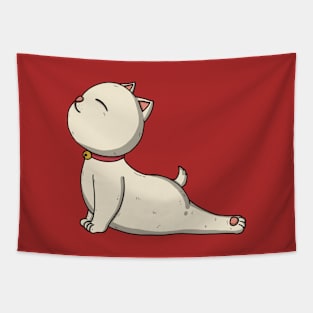 Cute Cat In Yoga Cobra Pose Tapestry