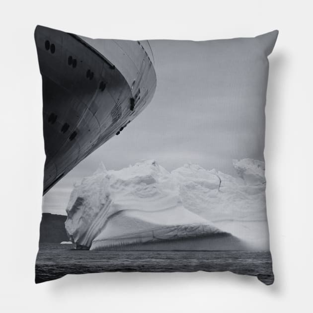 Ship Sailing Near an Iceberg Pillow by Victorious Maximus