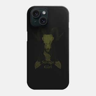 ASCii Savage Girl w/ text (Yellow) Phone Case