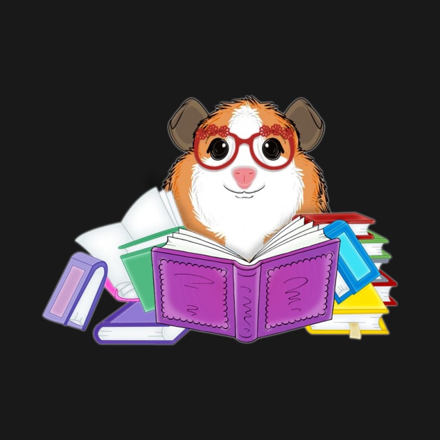 Guinea pig, book nerd love reading glasses by MarrinerAlex