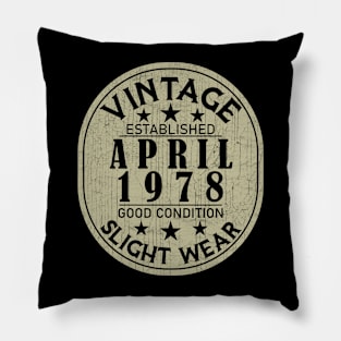 Vintage Established April 1978 - Good Condition Slight Wear Pillow