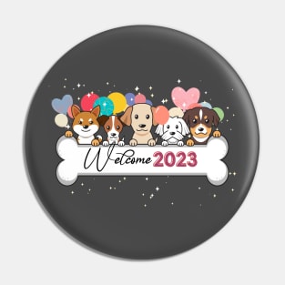 Cute Design to Welcome 2023 Pin