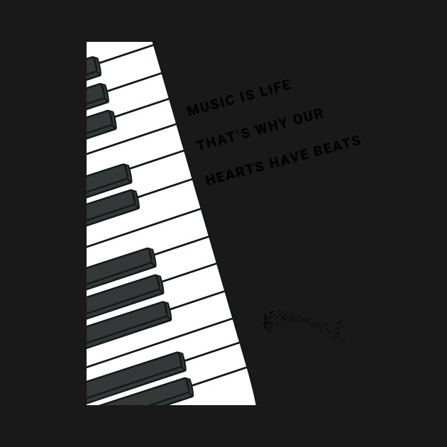 Discover Music Is Life - Piano Keys - T-Shirt