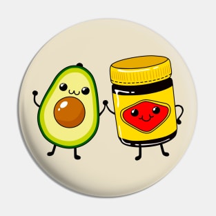 Vegemite and Avacado - Cute friends - Cute Vegetarian Spread - Australia Pin