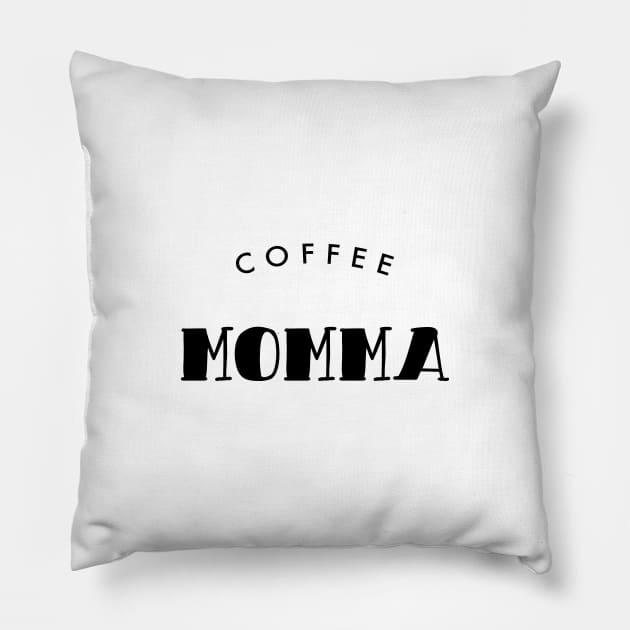 Coffee Momma Black Typography Pillow by DailyQuote