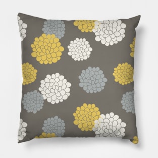 Yellow white Floral print Pillow