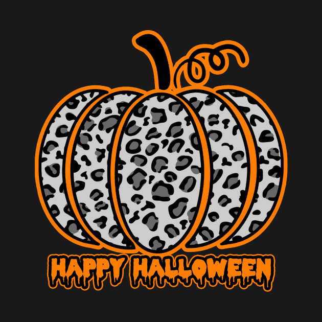 Leopard Print Pumpkin Halloween tee by Wearing Silly