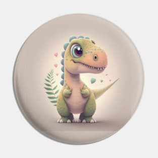 Der liebevolle T-Rex Dino mit den bunten Herzchen Pin