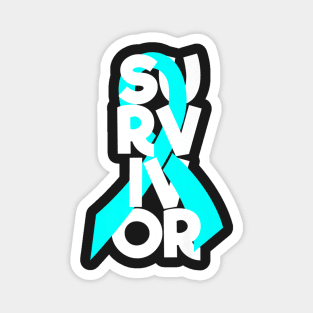 Ovarian Cancer Survivor Awareness Lime Green Ribbon Magnet