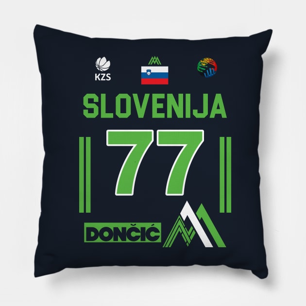 Luka Doncic Slovenija Fan Design Pillow by darklordpug