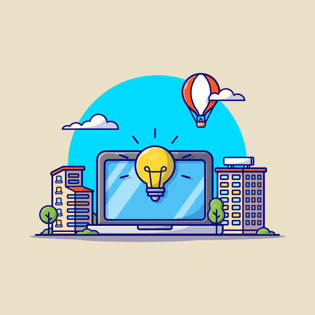 Smart City Cartoon Vector Icon Illustration by Catalyst Labs