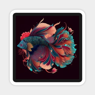 Floral Betta fish Magnet