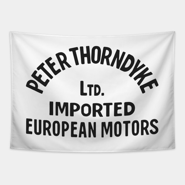 Peter Thorndyke - European Motors (Black) Tapestry by jepegdesign