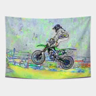 Freestyle Stuntman - Motocross Rider Tapestry