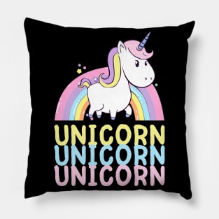 Cute Unicorn With Rainbow Kids Girls Gift Pillow