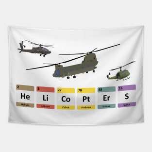 Military Helicopters Chemistry Tapestry