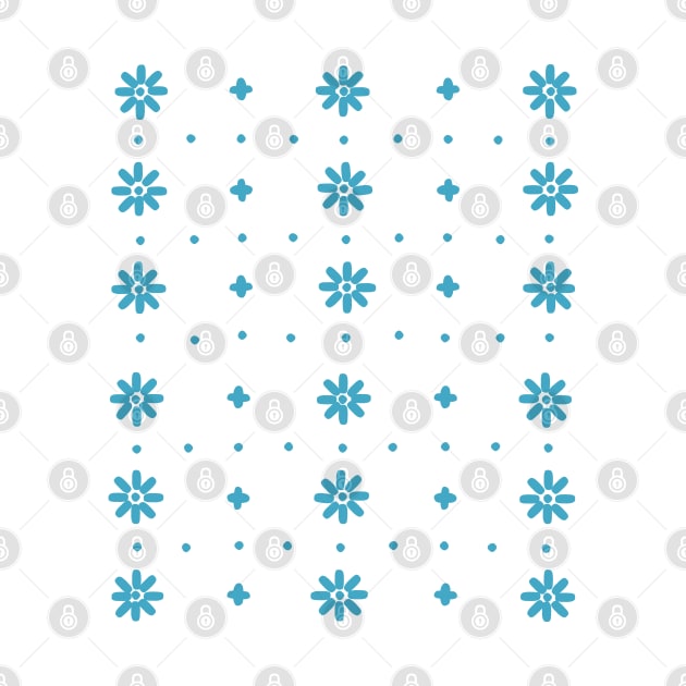 Christmas snowflake with blue stitches on light blue background by marufemia