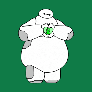 Health Care Robot Holding Awareness Ribbon (Green) T-Shirt