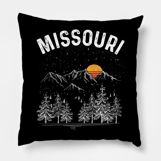 Vintage Retro Missouri State Pillow by DanYoungOfficial