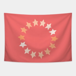 Peach Fuzz Star Circle Graphic Tapestry