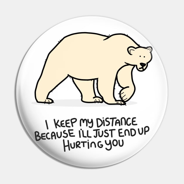 Grumpy Polar Bear Pin by grumpyanimals