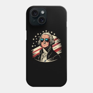 George Washington Funny July 4th American Flag Phone Case