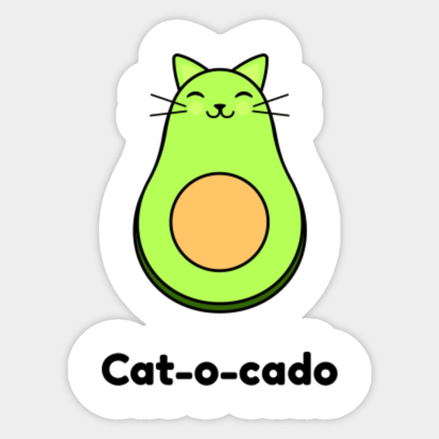 Cute Funny Kawaii Cat Avocado Cat Sticker Teepublic