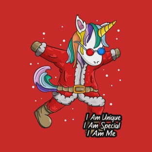 Dabbing Unicorn Christmas Love Winter Funny Gift 2021 T-Shirt